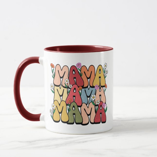 Caneca Tipografia Empilhada "Mama" Boho (Esquerda)