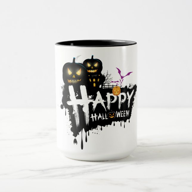 Caneca Tipografia Feliz de Halloween (Centro)