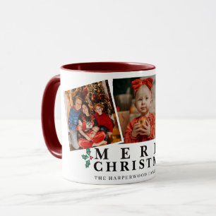 Caneca Tipografia Festiva Feliz Natal 3 Moldura de Foto