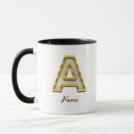 Caneca Tipografia Inicial Personalizada A Monograma Doura