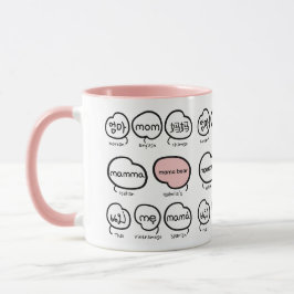 Caneca Tipografia Mãe Escrita à Mão Rosa Dia das Mães