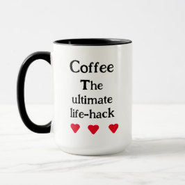 Caneca tipografia minimalista elegante em preto e branco