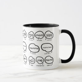 Caneca Tipografia Moderna de Mãe Escrita à Mão Dia das Mã