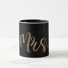 Caneca Tipografia Moderna Minimalista Dourada e Preta SRA