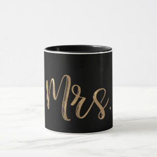 Caneca Tipografia Moderna Minimalista Dourada e Preta SRA