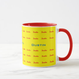 Caneca tipografia personalizada amarela