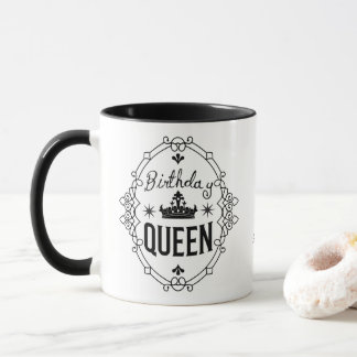 Caneca Tipografia Personalizada de Rainha de Aniversário