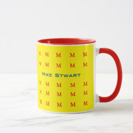 Caneca tipografia quente amarela personalizada
