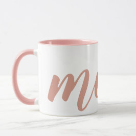 Caneca Tipografia Rosa Simples Mãe Mug de Dois Tons