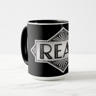 Caneca Tipografia Vintage Prata Art Déco LEIA - Retro Lu