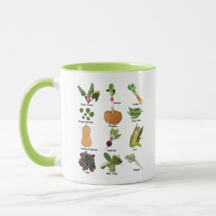 Caneca Tipos de vegetais de outono