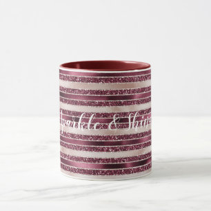 Caneca Tiras da Rosa vermelha Brilhante Cor-de-Rosa Esbra