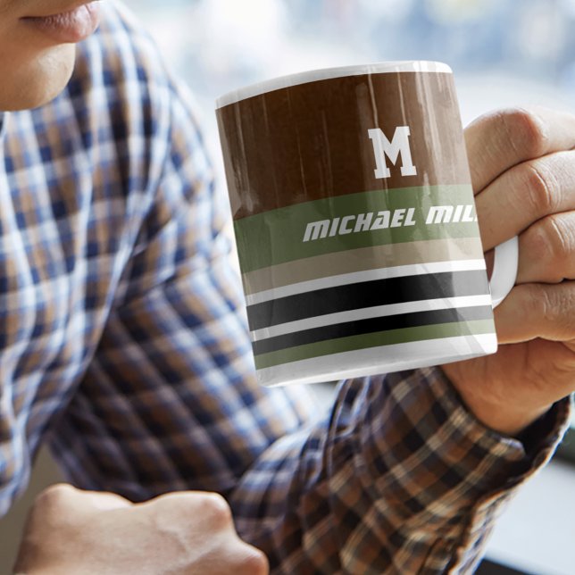 Caneca Tiras Modernas com Na moda de Nome (Criador carregado)
