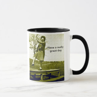 Caneca Tire uma garota das manhãs.