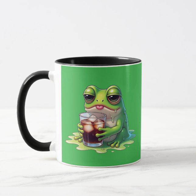 Caneca Tired Melted Frog Coffee Cute Mug Design (Esquerda)