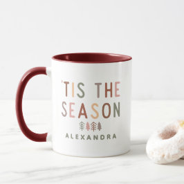 Caneca 'Tis the Season Boho Christmas Custom Name