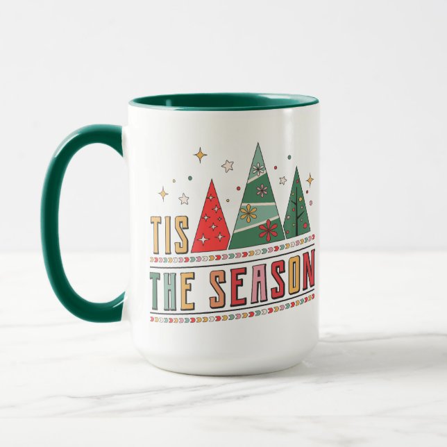 Caneca Tis The Season Modern Christmas Typografia (Esquerda)