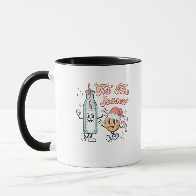 Caneca Tis The Season Retro Milk And Cookie Christmas (Esquerda)