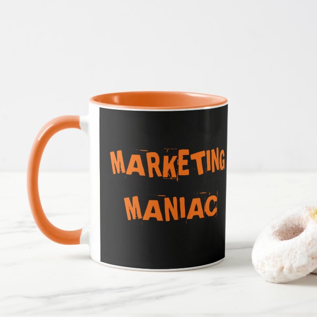 Caneca Título do Trabalho Exec do Marketing Maniac Funny  (Com Donut)
