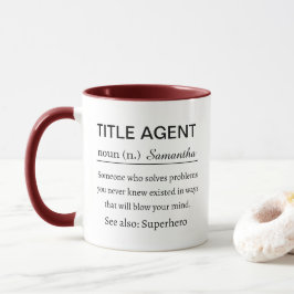 Caneca Título Personalizado Divertido Definição de Agente