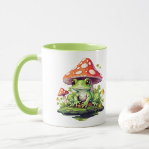 Caneca Toadstool Cottagecore Cogumelo e Sapo