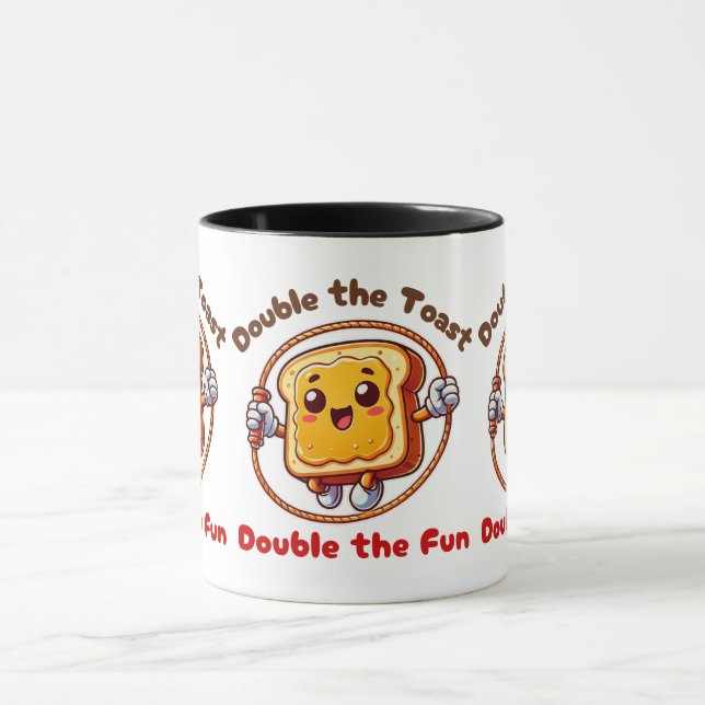 Caneca Toast Sandwich Peanut Button Cartoon Jump Rope (Centro)