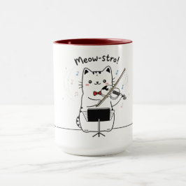 Caneca Toca Violino Gato Divertido Violinista Músico