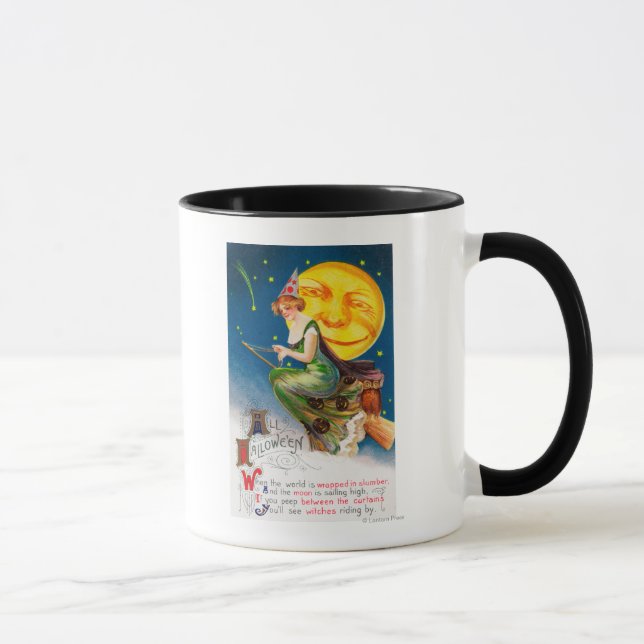Caneca Toda Bruxa de Halloween numa Lua Cheia (Direita)