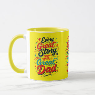 Caneca Toda Grande História Começa Com um Grande Pai.