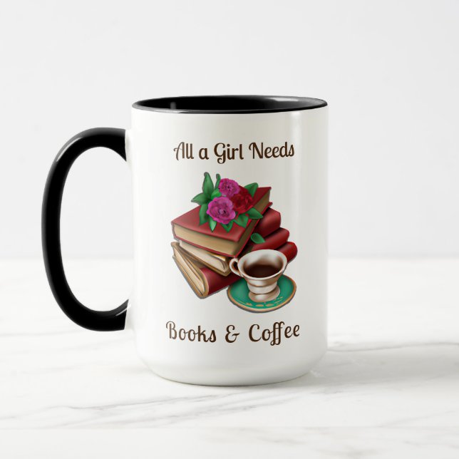 Caneca Todas as necessidades de uma garota | Livros e Caf (Esquerda)