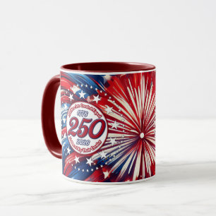 Caneca Todos os Homens Vermelho Branco Azul Gráfico Fogos