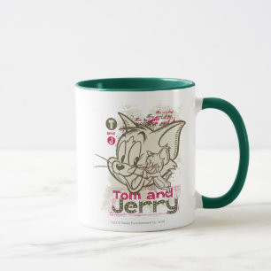 Caneca Tom e rosa e verde de Jerry