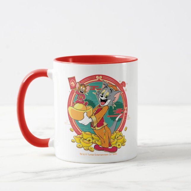 Caneca Tom & Jerry Ano novo Envelope Vermelho (Esquerda)