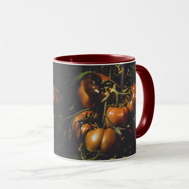 Caneca Tomate Antigo Casa de Campo Rústica Botânica Mal-e (Frente Esquerda)