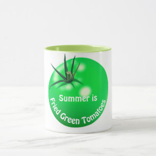 Caneca Tomate verde frito tomate verão bonito