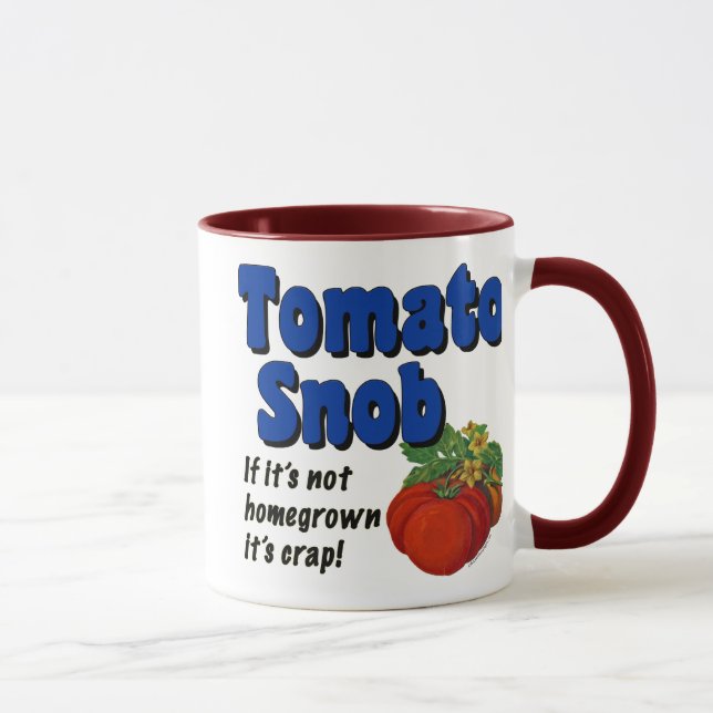 Caneca Tomato Snob Engraçado Dizendo Café Mug (Direita)