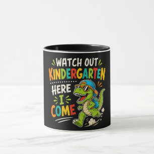 Caneca Tome Cuidado Jardim de Infância Aqui Vou Eu Dino