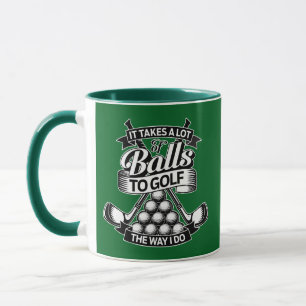 Caneca Tome Muitas Bolas - golfe engraçado