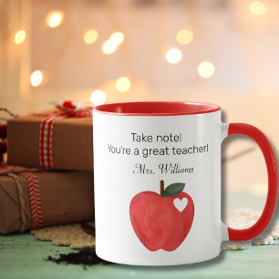 Caneca Tome nota Você é um ótimo professor, Dia dos Profe