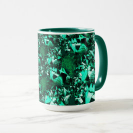 Caneca Tonalidades verdes brilhantes e semelhantes a grav