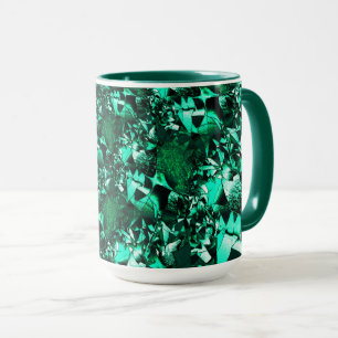 Caneca Tonalidades verdes brilhantes e semelhantes a grav