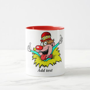 Caneca Tons acima, MODELO de palhaço divertido,