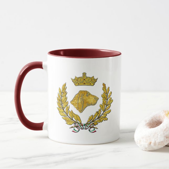 Caneca Tons do ouro de Bracco Italiano (Com Donut)