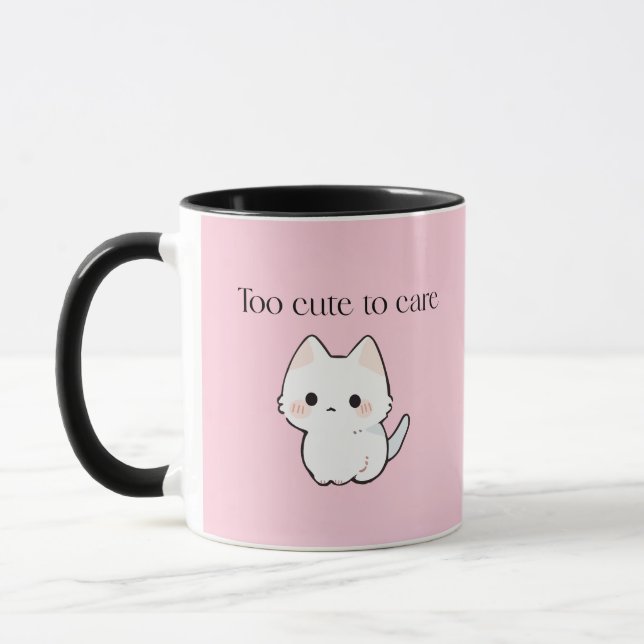 Caneca Too Cute to Care Mug – Sassy Cute Coffee Cup (Esquerda)