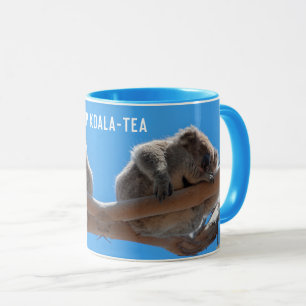 Caneca Topo Koala-Tea Engraçada Caça Azul