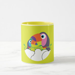 Caneca Toque bonito Toucans de amor Aves Engraçadas