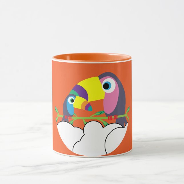 Caneca Toque bonito | Toucans de amor | Aves Engraçadas M (Centro)