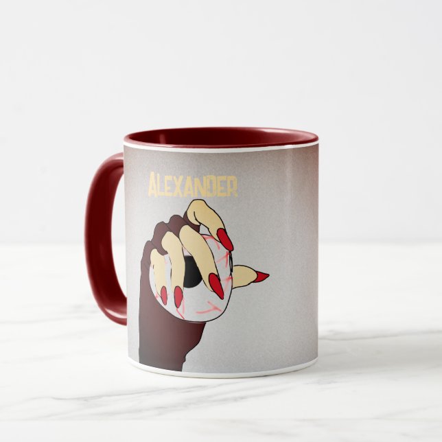 Caneca Toque personalizado da visão de triquete (Frente Esquerda)