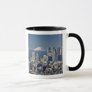 Caneca Tóquio, panorama do distrito de Shinjuku, Monte Fu