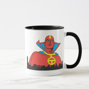Caneca Tornado Vermelho Por Trás Da Cityscape